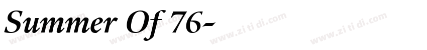 Summer Of 76字体转换